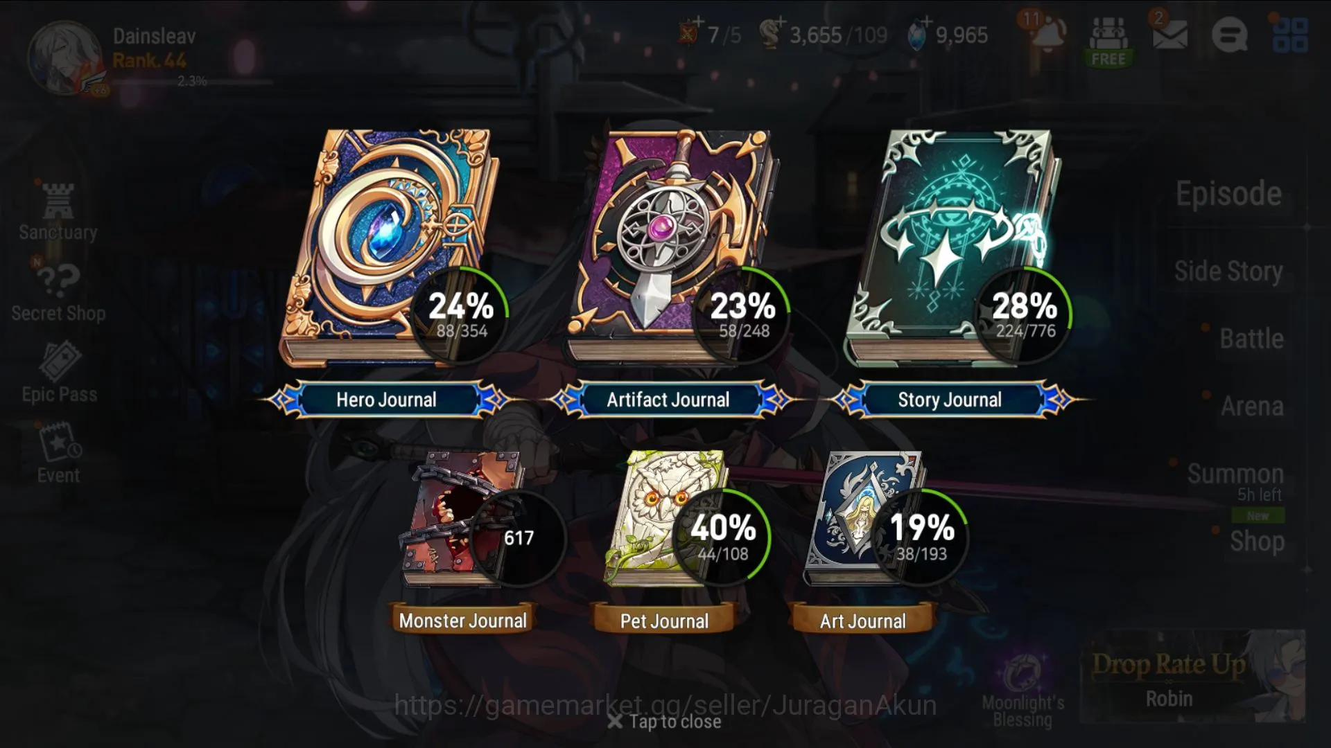 Epic Seven Accounts Mid-Tier Asia Unverif |MidGame 5 ML(SP Politis,Straze,SE Celine,Etc)Celine,Bellona,Etc +Poh On +Skystone 2