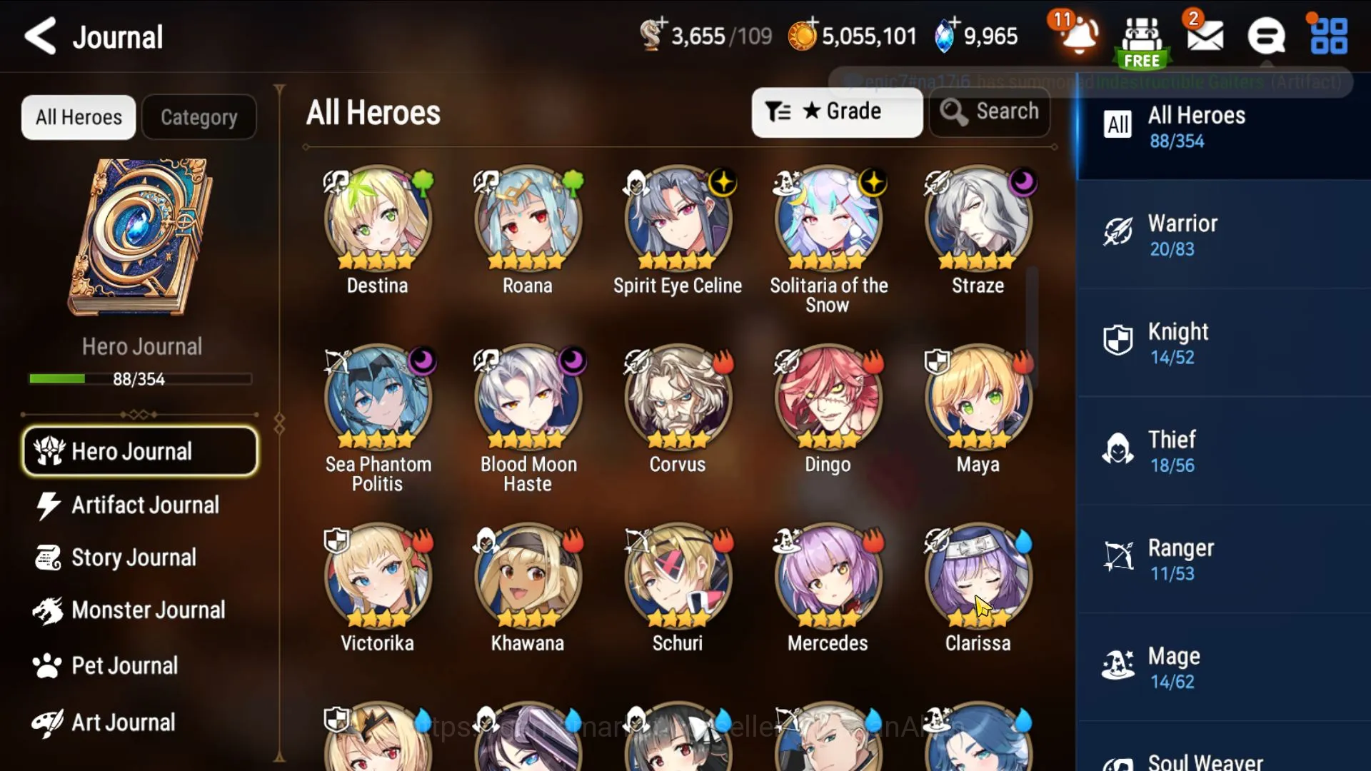 Epic Seven Accounts Mid-Tier Asia Unverif |MidGame 5 ML(SP Politis,Straze,SE Celine,Etc)Celine,Bellona,Etc +Poh On +Skystone 5