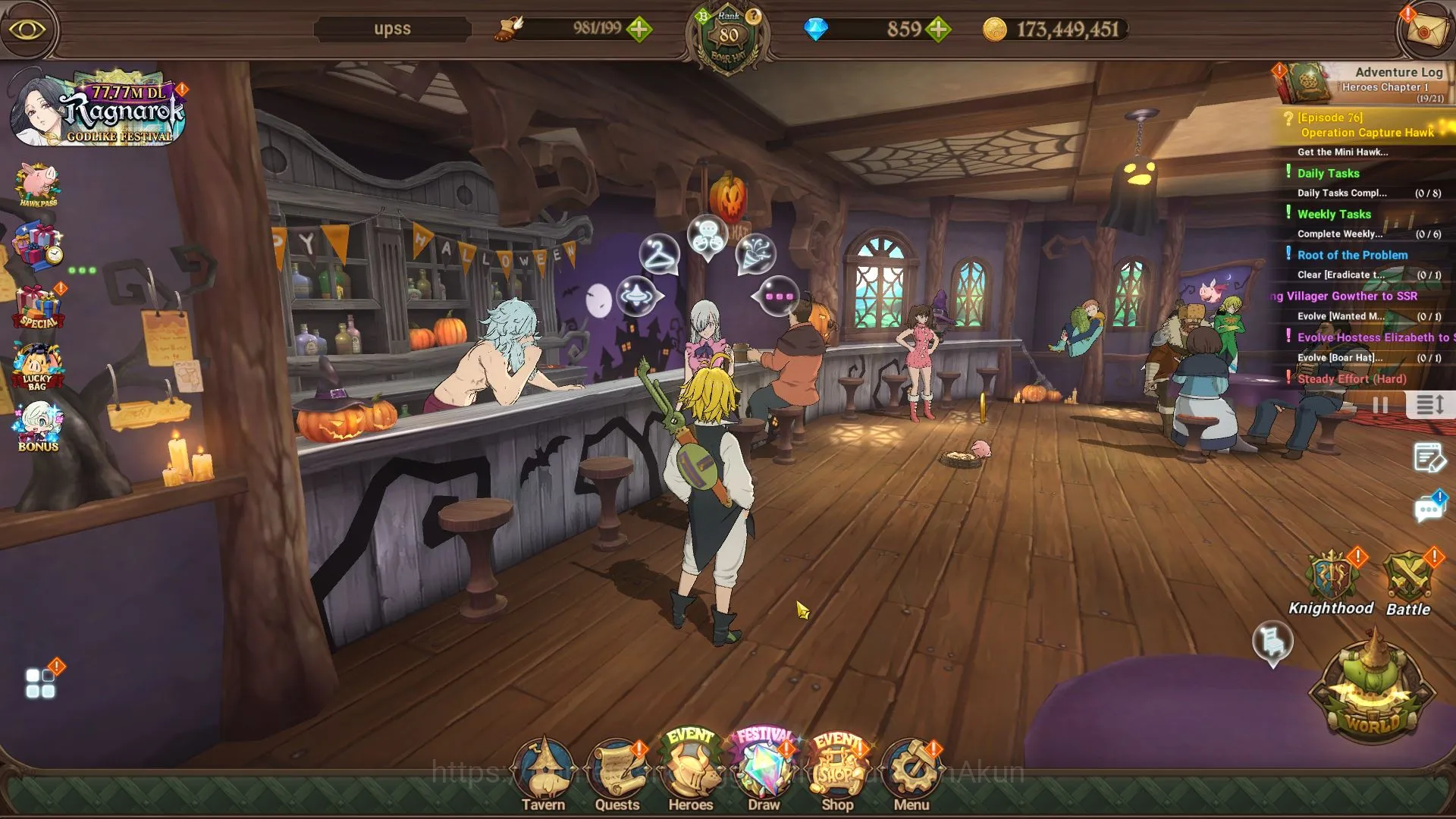 The Seven Deadly Sins: Grand Cross Accounts Midgame Global|3,5M CC|1LR+6UR+Solev Collab+859 2