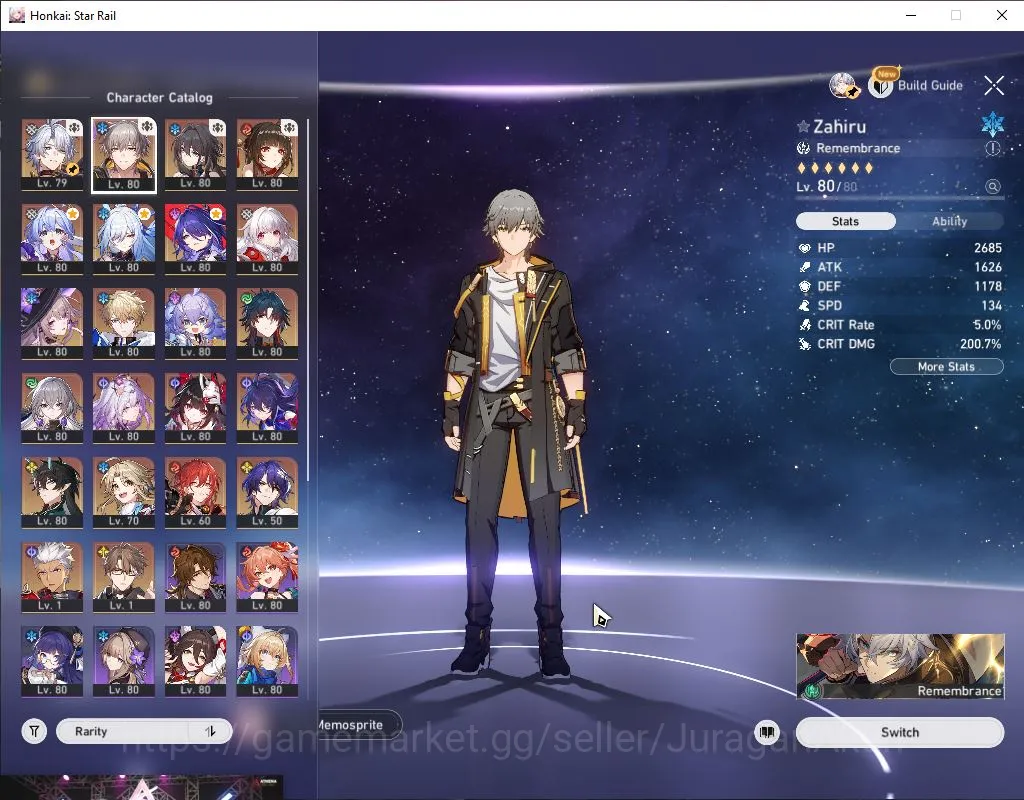 Honkai Star Rail Accounts Mid Game ASIA|TL70|10 Limited [(Phainon,The Herta,Acheron)+Sign,Lingsa,Jingliu 3