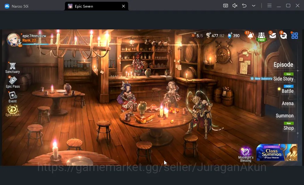 Epic Seven Accounts Starter Global Unverif| 3ML (Architect Laika,Pirate Captain Flan, Har 5