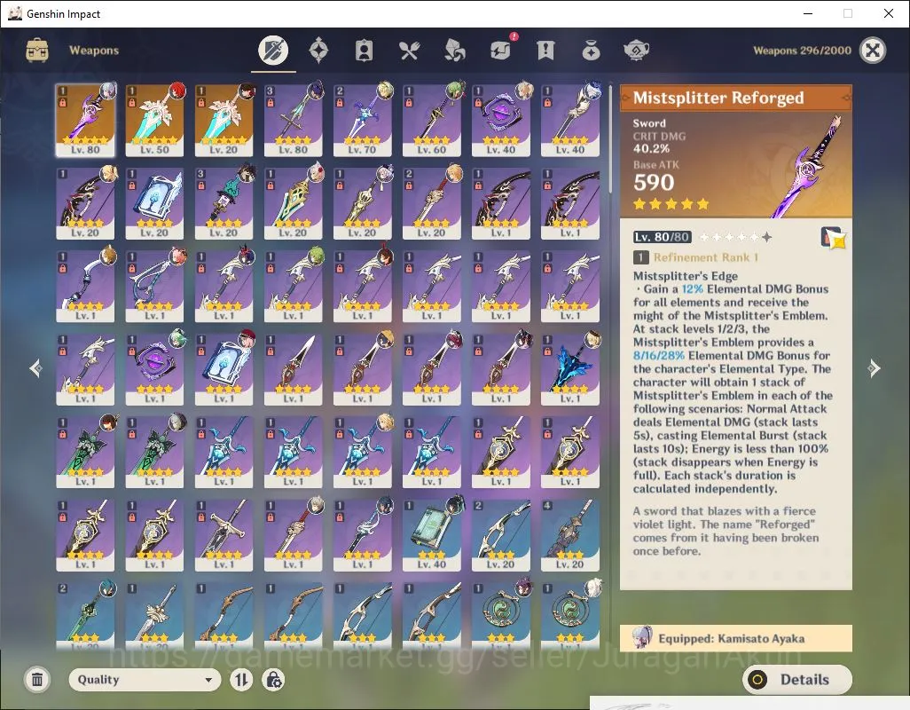 Genshin Impact Accounts ASIA|AR 45| 4 Limited+3 [5 Star Weapon]|Ayaka C1+S image 6