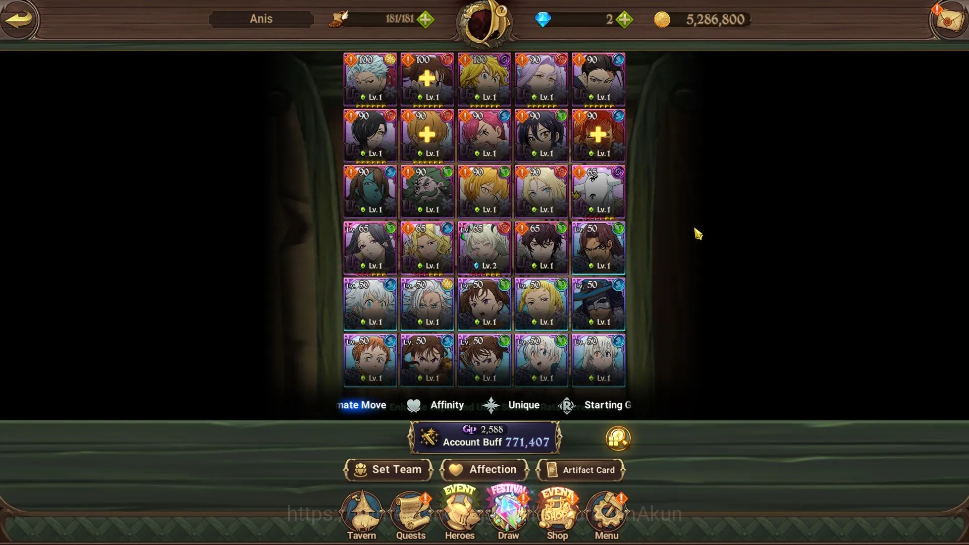 The Seven Deadly Sins: Grand Cross Accounts Midgame Global | 771K CC | Best Starter | 4 UR | Sabunak 2/6, Fate Skuld, Mael 4