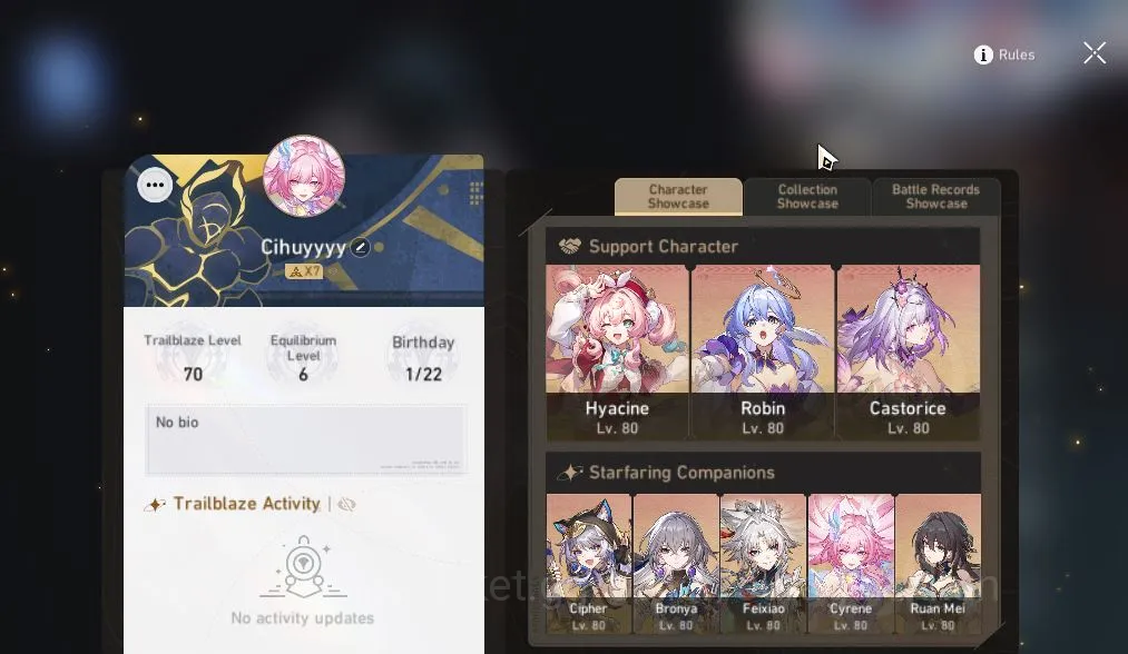 Honkai Star Rail Mid Game ASIA|TL 70|14 Limited|[Castorice,Robin,Yunli,Mydei image 1
