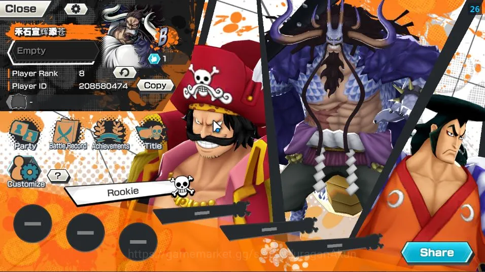 One Piece Bounty Rush Accounts Mid-Tier Global| 5 META EX | Daimyo of K Oden MAX,Strongest Kaido,Oni Kaido,KOP GD Roger,HP 2