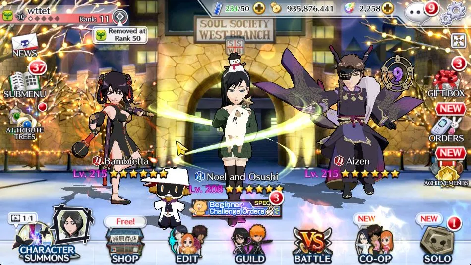 Bleach: Brave Souls Accounts Mid-Tier [GLOBAL]|11 MT[BTW Christmas(Ninny and Osushi,Ninny and Osushi),Spirit