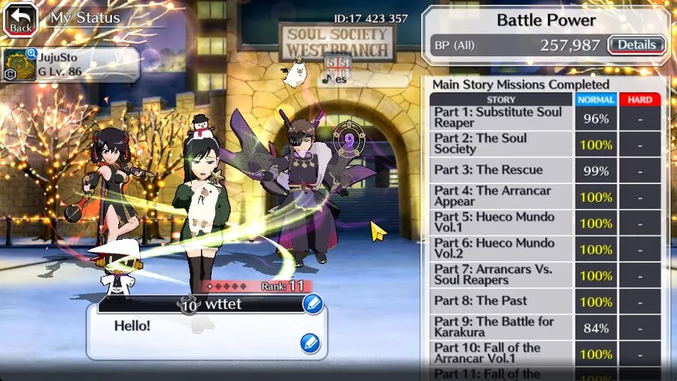 Bleach: Brave Souls Accounts Mid-Tier [GLOBAL]|11 MT[BTW Christmas(Ninny and Osushi,Ninny and Osushi),Spirit 5