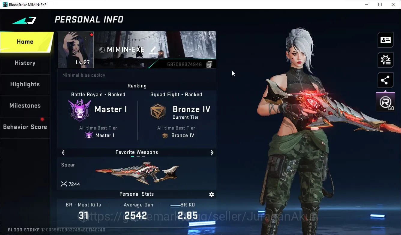 Blood Strike Accounts Asia|1 ETERNAL(Spear-Relic)|3 ULTRA(Ethan,DeAgle,S image 3