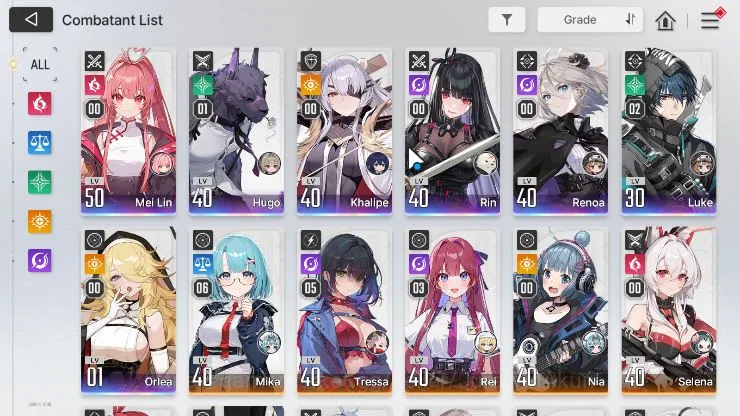 Chaos Zero Nightmare Accounts GLOBAL Lv41|7 SSR (Meilin HugoM1 Khalipe Rin Renoa LukeM2 Orlea) + 11SR 2