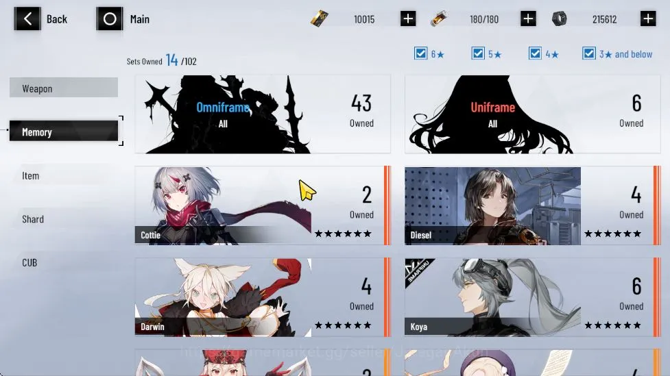Punishing: Gray Raven Accounts EU | 10K BC + 3K GoldenCard + 6K BlueCard | LuciaC image 5