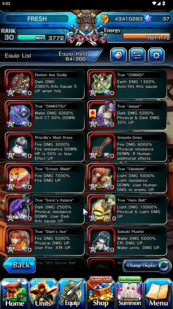 Grand Summoners Accounts Mid-Game Global|Rank 30|Starter|19 Ascend [EShirouTW,MomoTW,MikotoTW,JijiTW,Pinnacle 2