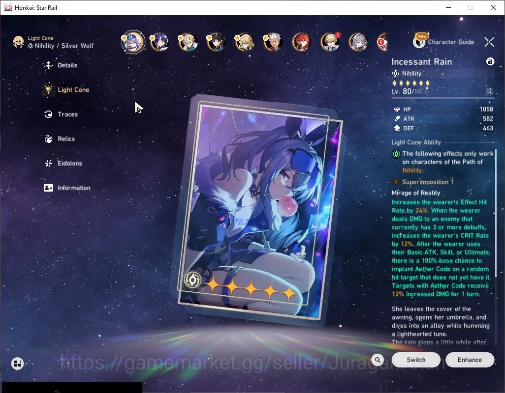 Honkai Star Rail Accounts End Game ASIA |TL 70|16 Limited|(Acheron,Silver Wolf,Luocha)+Sign [Ruan Mei E1,Firefly E1,Huohuo 2