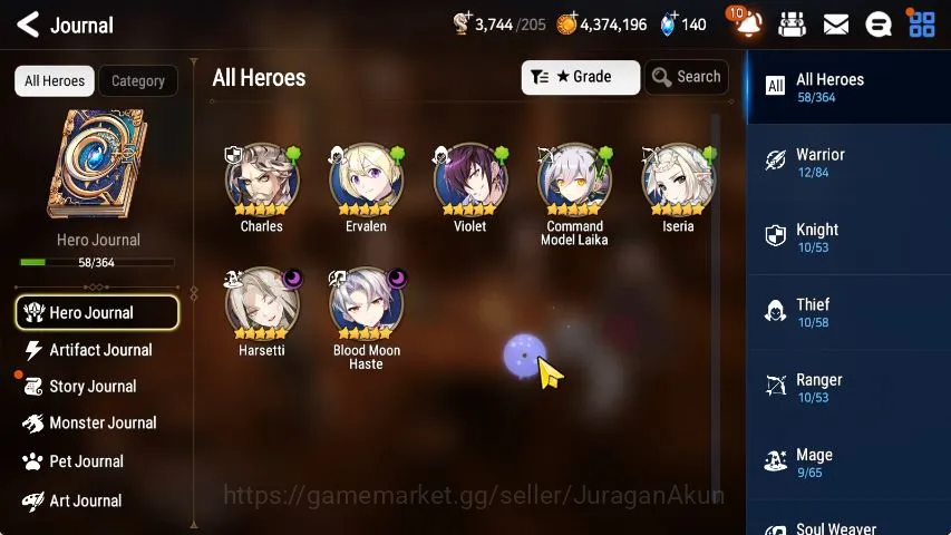 Epic Seven Accounts Starter Global Unverif|Fresh Starter|2 ML(Har setti, Blood Moon Haste)+ Violet,Ervalen,etc|POH 4