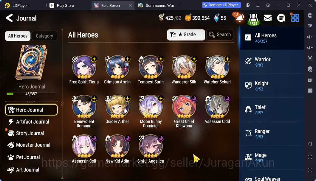 Epic Seven Accounts Starter GLOBAL Unverif Fresh Starter 2 ML(Harsetti, Judge Kise)|ML Blessing ON + POH Low|Stove|Check 10