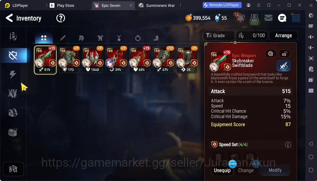 Epic Seven Accounts Starter GLOBAL Unverif Fresh Starter 2 ML(Harsetti, Judge Kise)|ML Blessing ON + POH Low|Stove|Check 7