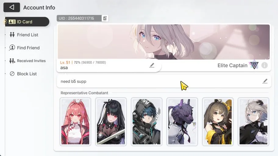 Chaos Zero Nightmare Accounts ASIA Lv51|6 SSR(HugoM1,Mei Lin,Veronica,Rin,Luke,Renoa)+9 SR+22 SR Partners|31K Crys,87 Sig 2