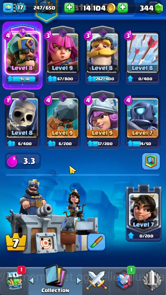 Clash Royale Accounts Starter Lvl 17|Trophy 1300|Best Starter|KTL 7|Card 28|1 EVO,1 Epic,14 Rare,13 Common|Gems 3