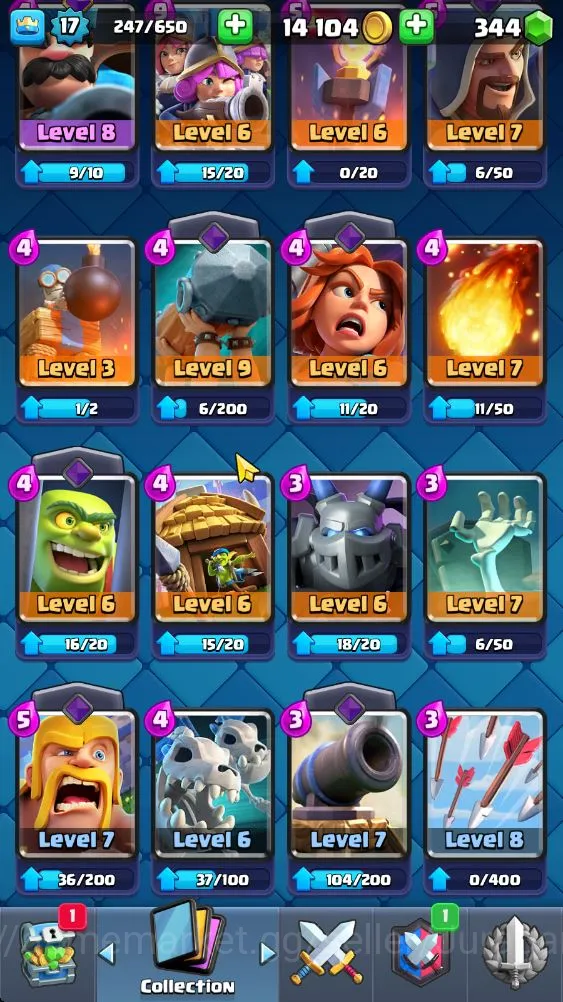 Clash Royale Accounts Starter Lvl 17|Trophy 1300|Best Starter|KTL 7|Card 28|1 EVO,1 Epic,14 Rare,13 Common|Gems 6