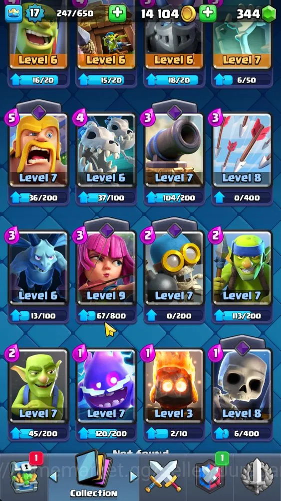 Clash Royale Accounts Starter Lvl 17|Trophy 1300|Best Starter|KTL 7|Card 28|1 EVO,1 Epic,14 Rare,13 Common|Gems 7