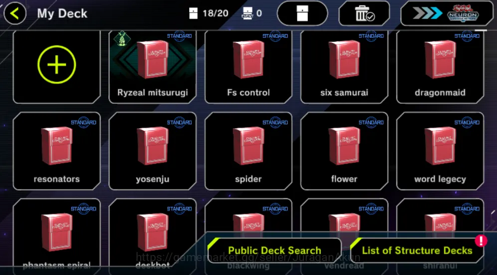 Yu-Gi-Oh! Master Duel Accounts Mid-Level Lv 18 | 18 Deck| Ryzeal-Mitsurugi, FS Control, Resonator Etc|Ranked 5