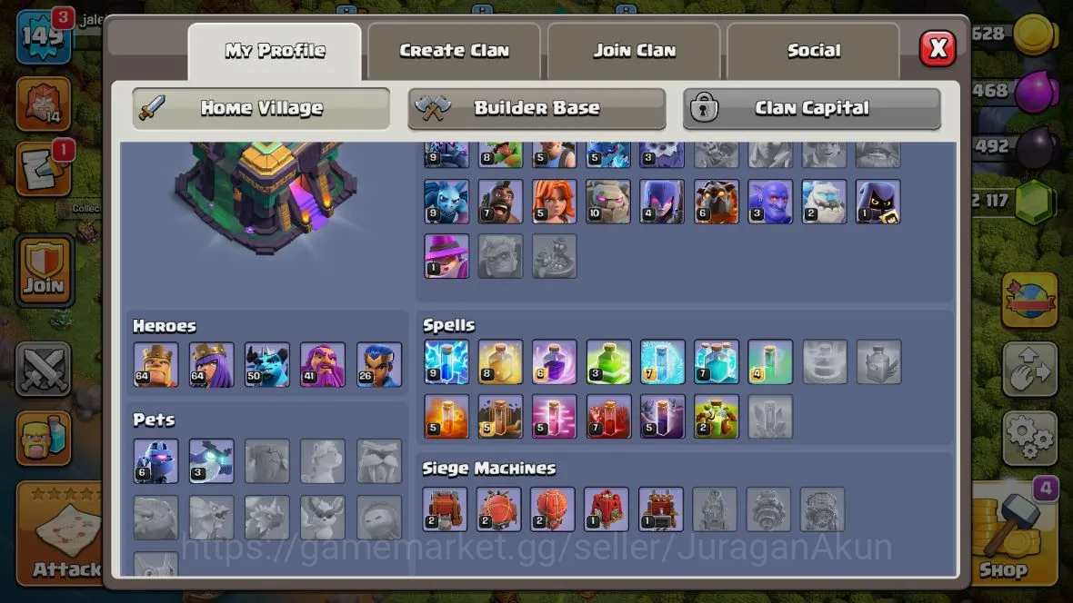 Clash of Clans Accounts TH 14-BH9|LV149|League Valkyrie14|HH7|BK64,AQ64,GW image 5