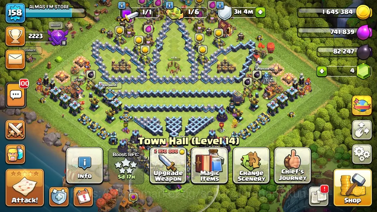 TH 14 - BH 10|LV 89|TROPHY 2223|HH 7|BK 55,AQ 60,GW 42,MP 43,RC 24|CN OFF|Protect Off |TAKE MAIL|CHECKSS(COC1342) Clash of Clans Builder Base TH 14 - BH 10|LV 89|TROPHY 2223|HH 7|BK 55,AQ 60,G image 1