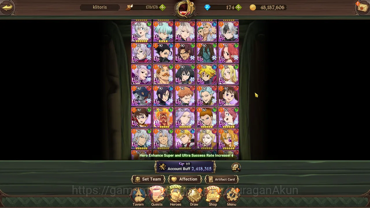The Seven Deadly Sins: Grand Cross Accounts Midgame Asia |2.4M CC| 1LR + 4UR + Full Collab Solev (Elizabeth, King&Diane 2