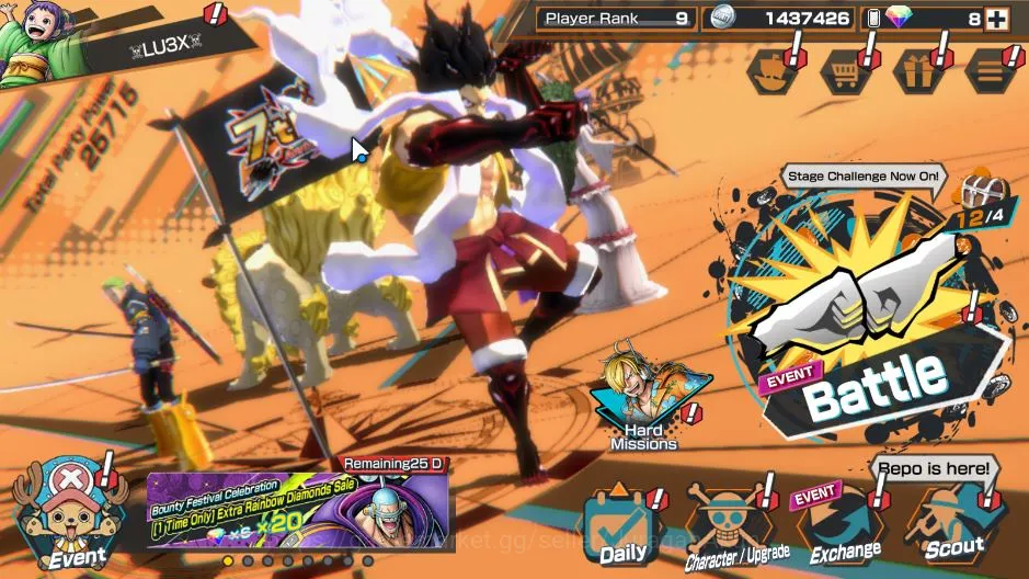 One Piece Bounty Rush Accounts Mid-Tier Global|3 META EX|MWD Monkey D.Luffy, Daimyo of Kuri Oden, Blackbeard Pirates Kuzan 3