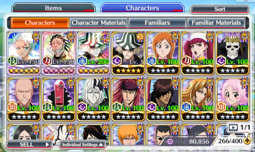 Bleach: Brave Souls Accounts Mid-Tier [GLOBAL] 20k Spirit Orbs| Fresh Side Story| RenewUlquiorra, Momo Swim, Orihime Crist 2