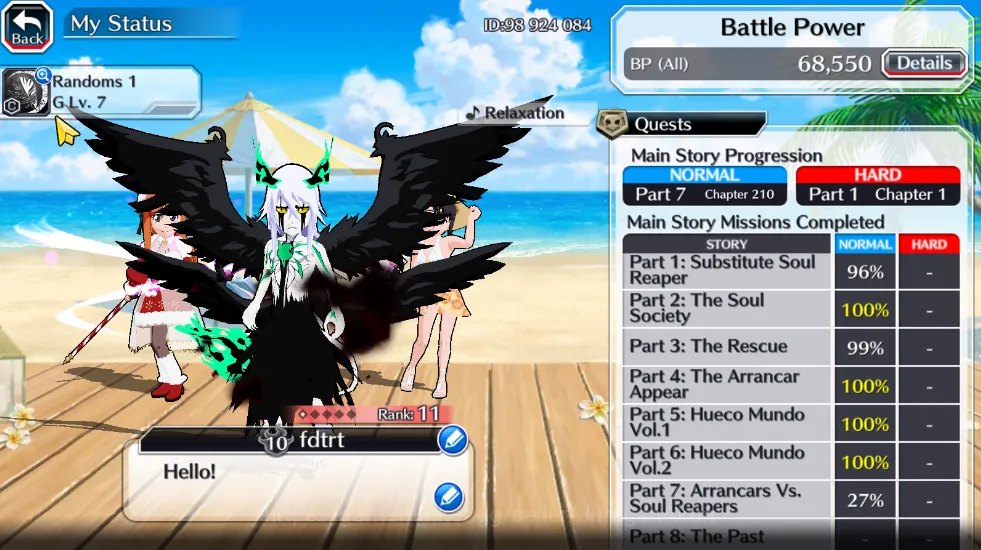 Bleach: Brave Souls Accounts Mid-Tier [GLOBAL] 20k Spirit Orbs| Fresh Side Story| RenewUlquiorra, Momo Swim, Orihime Crist 5