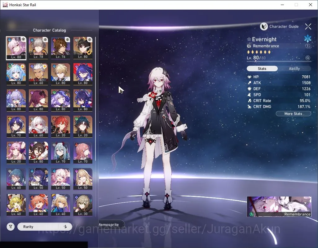 Honkai Star Rail Accounts Mid Game ASIA|TL 69|8 Limited|E1 Evernight+Sign,Dan HengPT,Cerydra,Kafka,Black 2