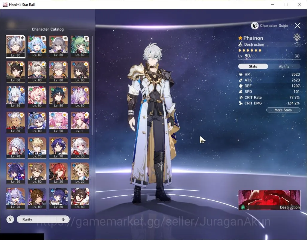 Honkai Star Rail Accounts End Game Asia |TL 70|13 limit|[FireFly E1+Sign,Ruan Mei 5