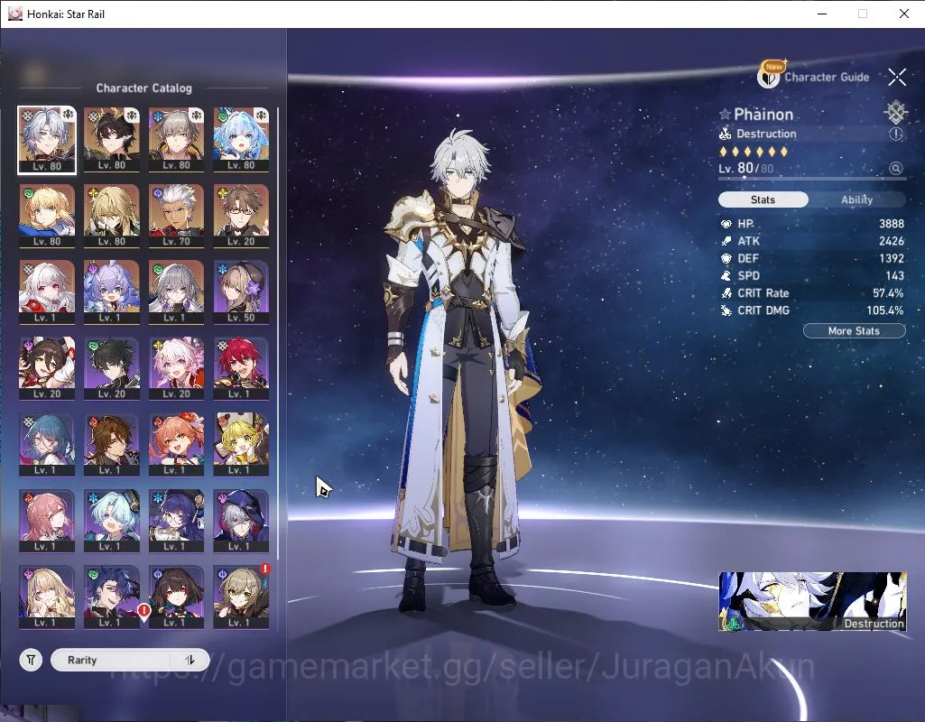 Honkai Star Rail Accounts Mid Game ASIA|TL 66|6 Limited|[Saber,Phainon,Cerydra,Dante,Archer]+Sign,Archer|Mc 5