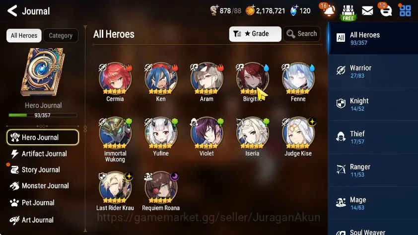 Epic Seven Accounts Starter Global Unverif|ML LRkrau,RequimRoana,JKlise 3
