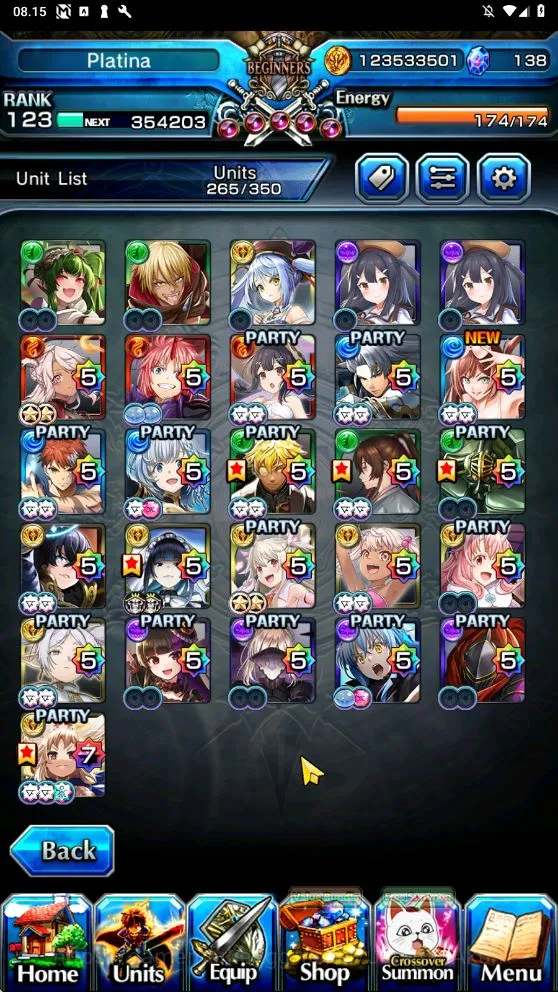Grand Summoners Accounts End-Game Global|Rank 123|26 Ascend|(WH FenTW,ShiroEmiyaTW,SS LizaTW,DL 3