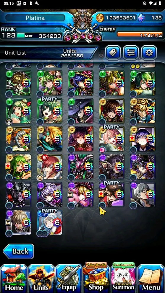 Grand Summoners Accounts End-Game Global|Rank 123|26 Ascend|(WH FenTW,ShiroEmiyaTW,SS LizaTW,DL 4