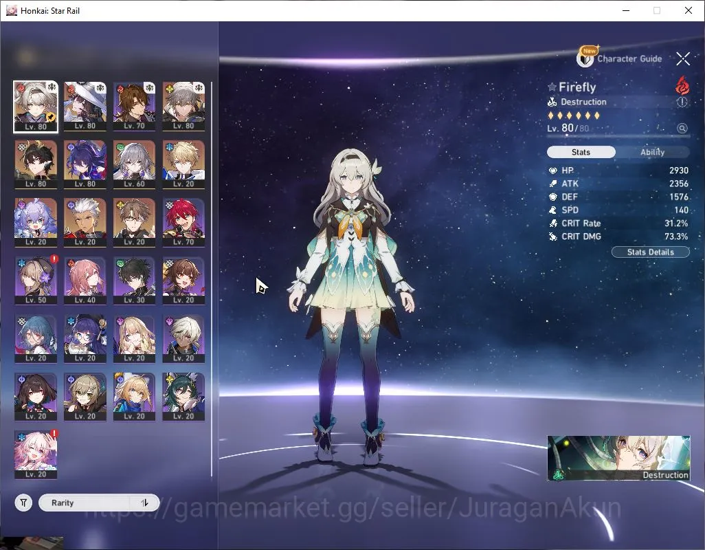 Honkai Star Rail Accounts Mid Game ASIA | TL 61 | 4 Limited | [The Dahlia,Firefly]+Sign,DanHeng PT,Archer | Amphoreus | MC 4