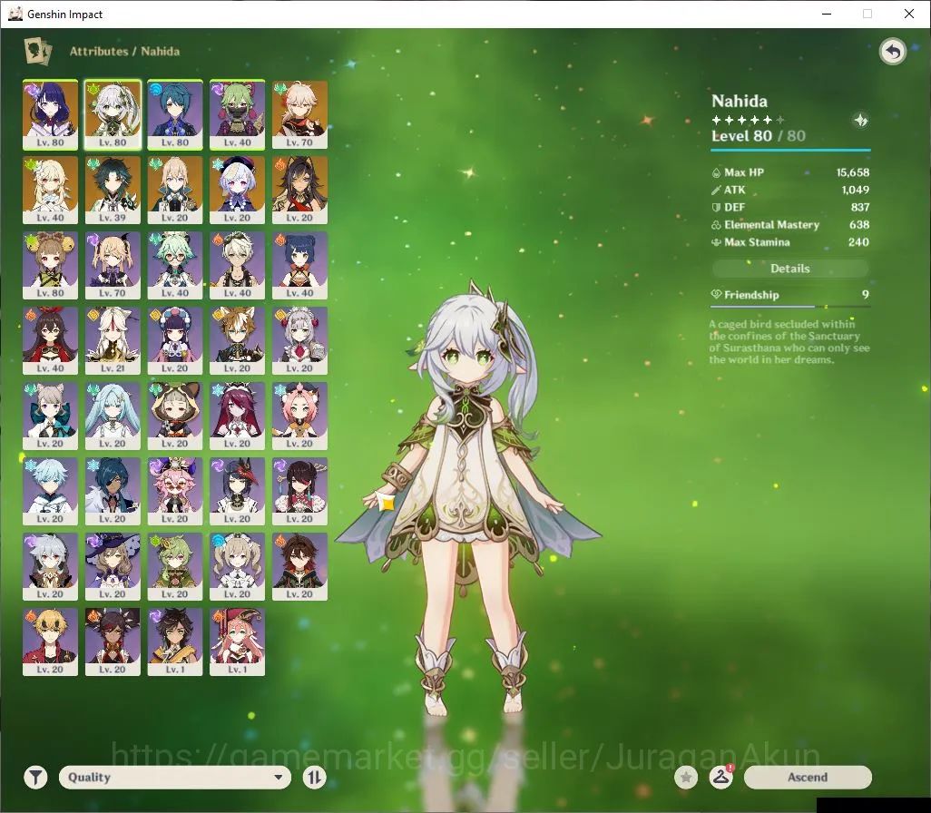 Genshin Impact Accounts Mid Game ASIA | AR 49 | 4 Limited+1 [5 Star Weapon]| Nahida+Sign,Raiden,Kazuha,Xiao | Primo 1,2K 2