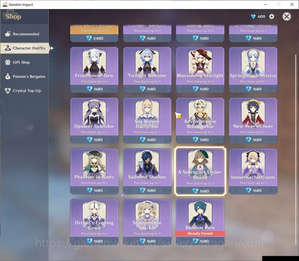 Genshin Impact Accounts Mid Game ASIA | AR 49 | 4 Limited+1 [5 Star Weapon]| Nahida+Sign,Raiden,Kazuha,Xiao | Primo 1,2K 4