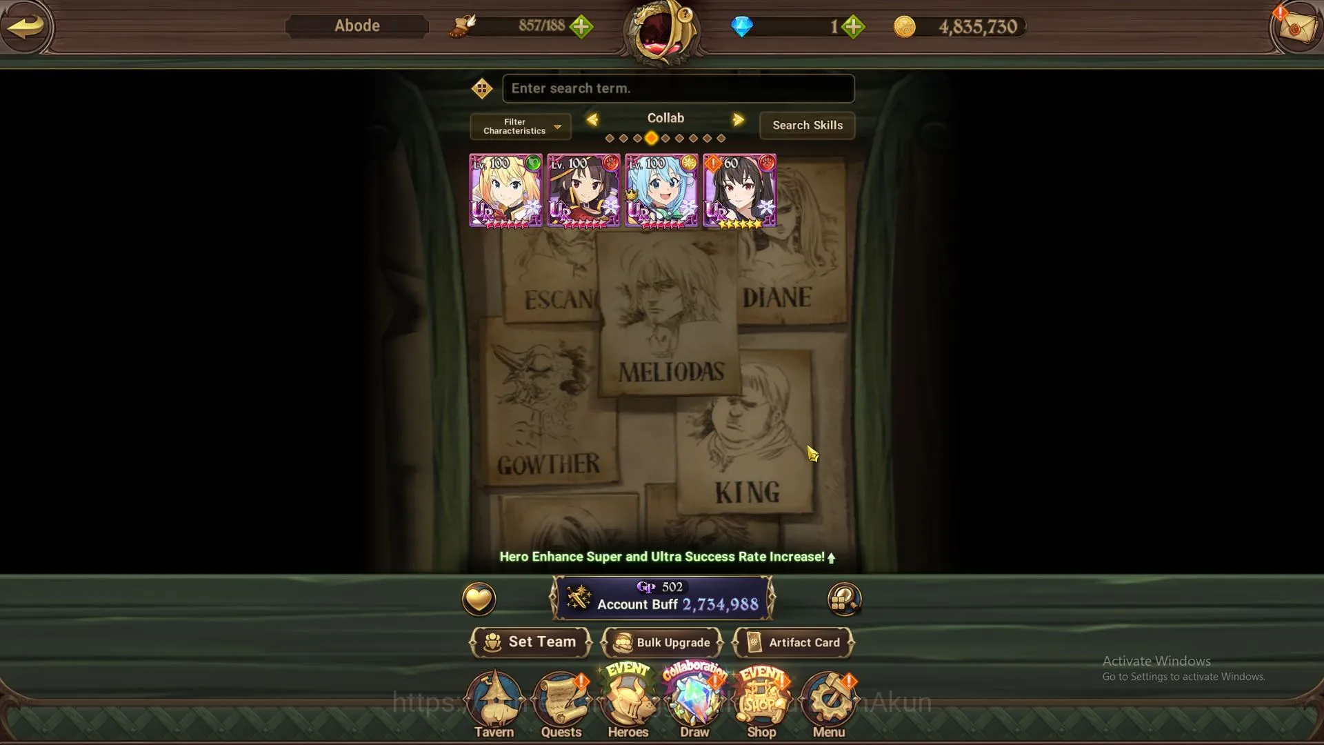 The Seven Deadly Sins: Grand Cross Accounts ASIA|2,7M CC|1 LR+4 UR+Collabs(Konosuba,TOG)|Ludoc image 5