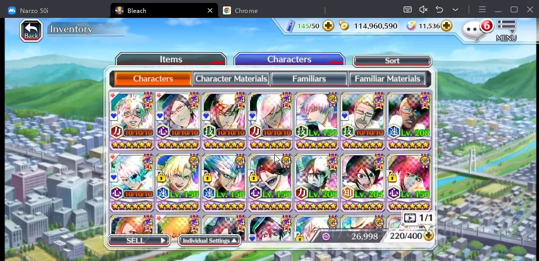 Bleach: Brave Souls Accounts Mid-Tier [GLOBAL] 11K Orbs |FreshStory| Nelliel Swimsuit25,TYBW25 2