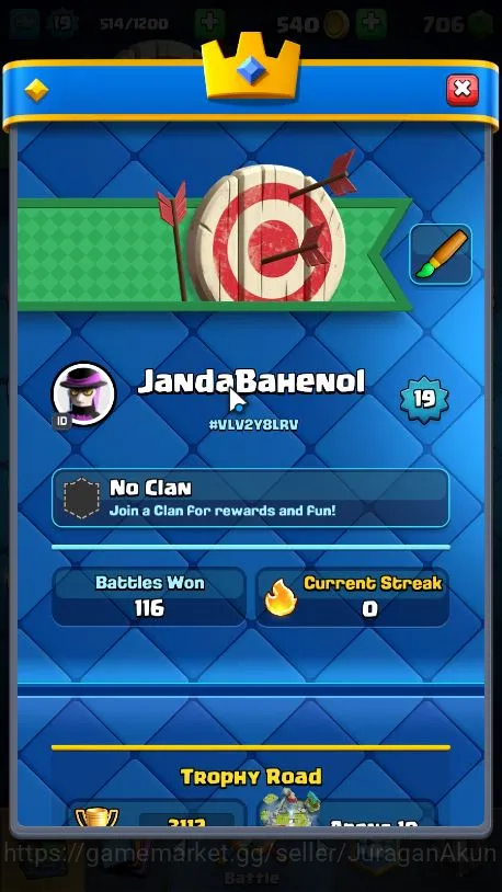 Clash Royale Accounts Lvl 19|Trophy 3112|KTL 8|Limited Skin|Card 53|1 EV image 3