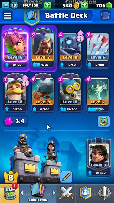 Clash Royale Accounts Lvl 19|Trophy 3112|KTL 8|Limited Skin|Card 53|1 EV image 5
