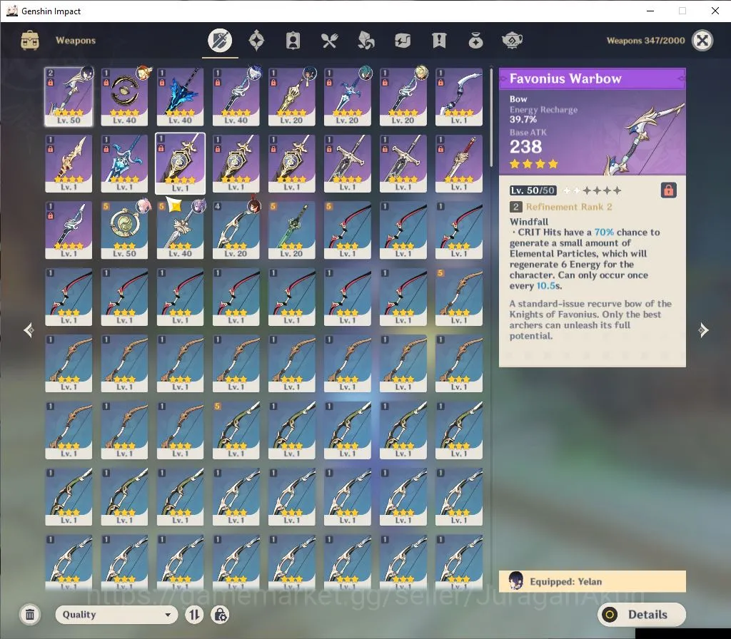 Genshin Impact Accounts Mid Game ASIA | AR 42 | 4 Limited | [Furina,Yelan,Kokomi,Klee] |Low Explore Maps| MC Male |Take 3