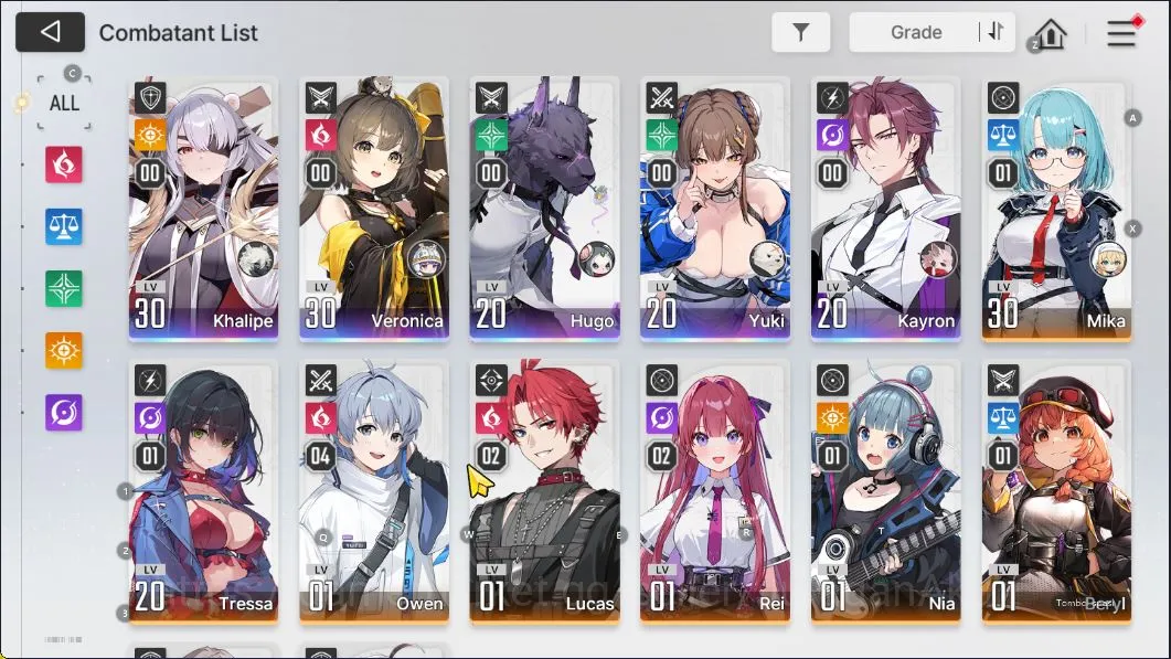 Chaos Zero Nightmare Accounts GLOBAL Lv21|5 SSR(Khalipe Veronica Hugo Yuki Kayron) 9SR(Lucas,Nia,Maribell,Etc) 6SR 5