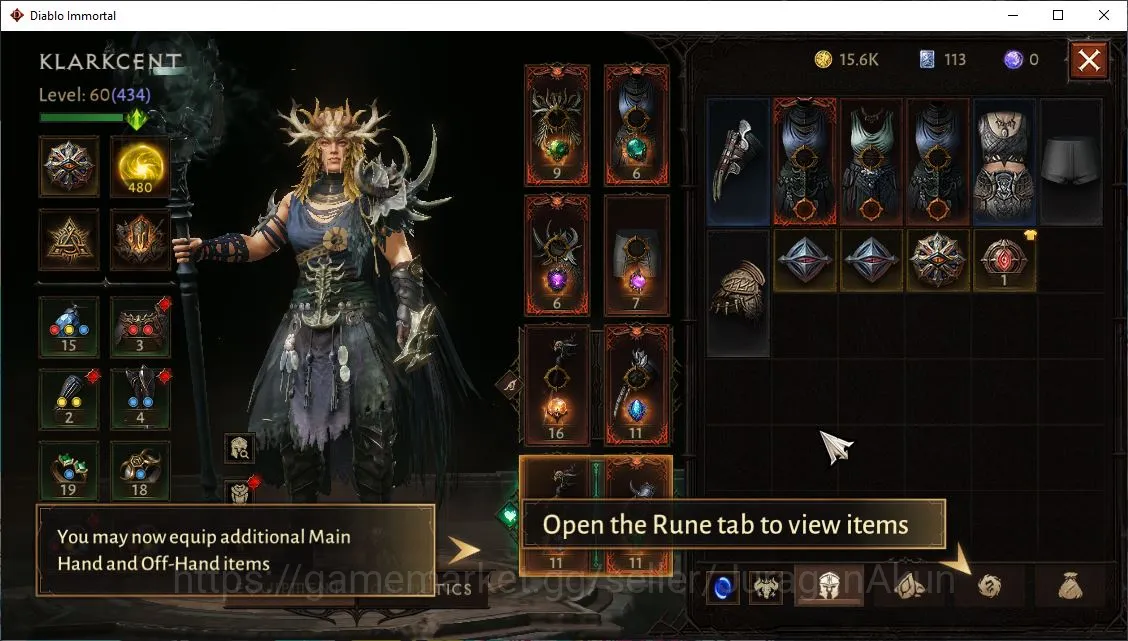 Diablo Immortal Accounts Mid-Tier NA - Chains Of Honor|Lv60(434)Durid|27k CR|Reso 480|Hell III|Paragon Slayer|Hell 3