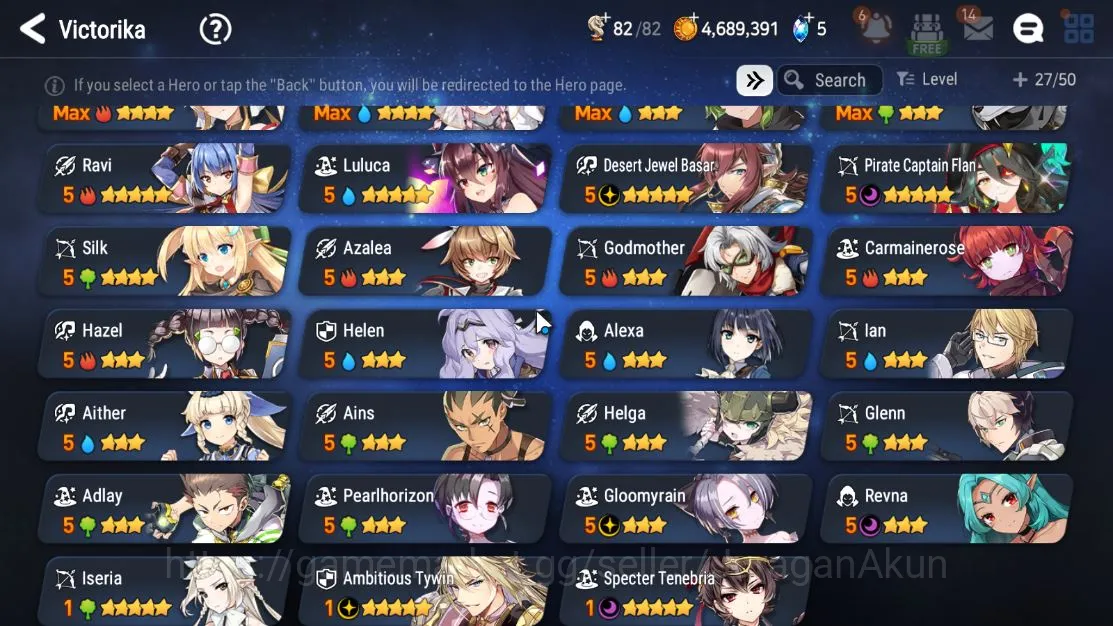 Epic Seven Accounts Starter GLOBAL UNVERIF|4ML(DJ Basar,PC Flan ,Ambitious Tywin Spectre Tenebria) |PoH ON||Log Stove|Check 8