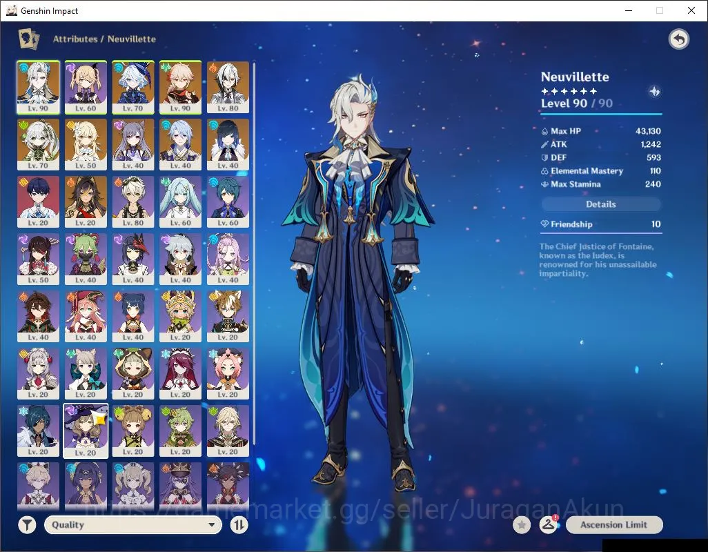 Genshin Impact Accounts Mid Game ASIA|AR 55|7 Limited + 4[5 Star 5