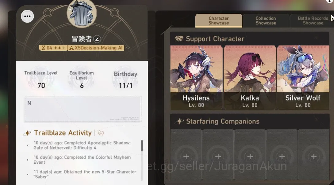 Honkai Star Rail Accounts ASIA|TL 70|11 Limited |[Evernight+Sign,HysilensE1, image 1