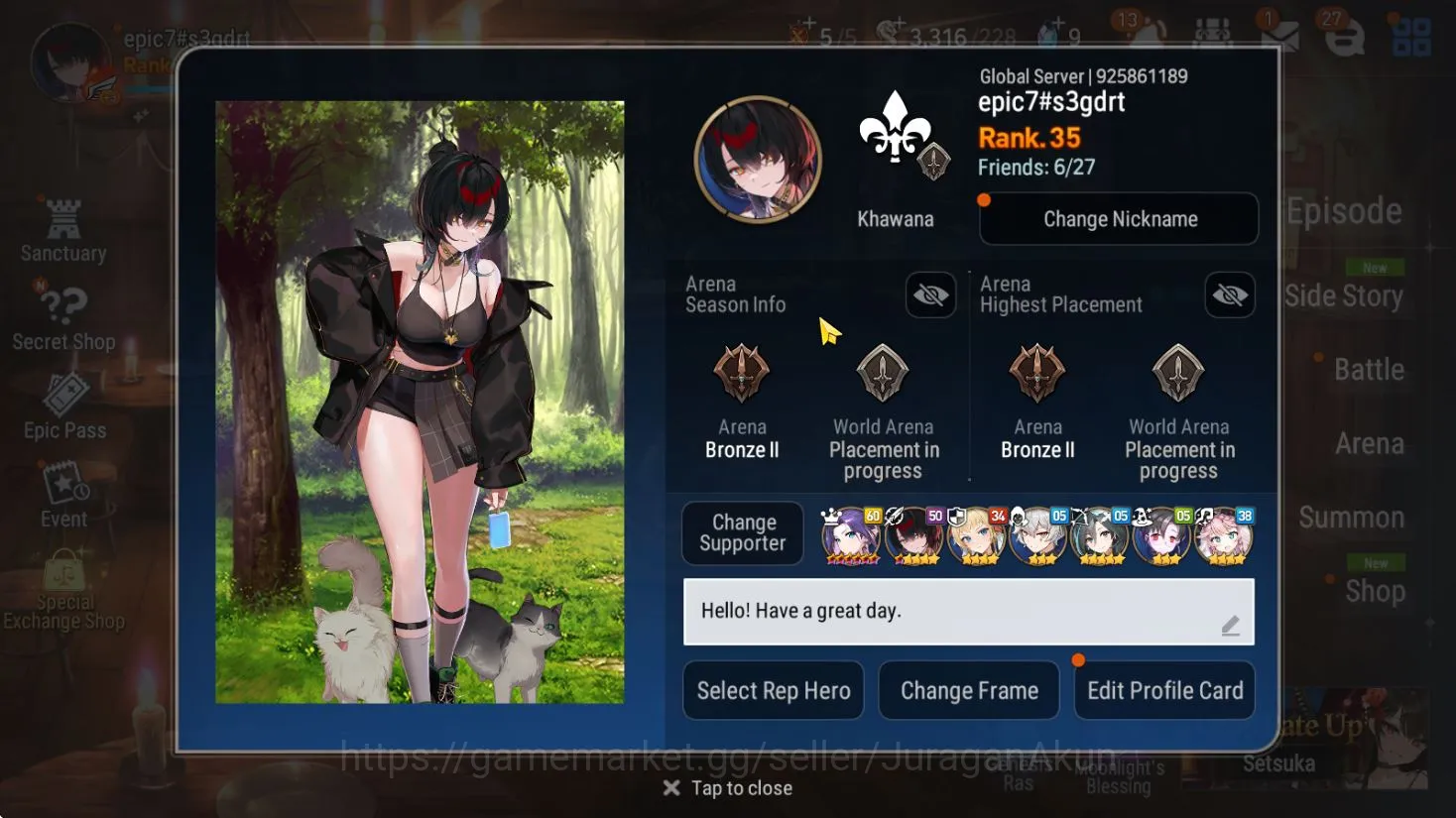 Epic Seven Accounts Mid-Tier Global Unverif|BestStarter|LowProgres|7ML[BHwayong,DK 6